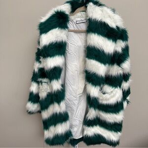 KITTIMA FAUX FUR COAT Italy SIZE 42/ Small